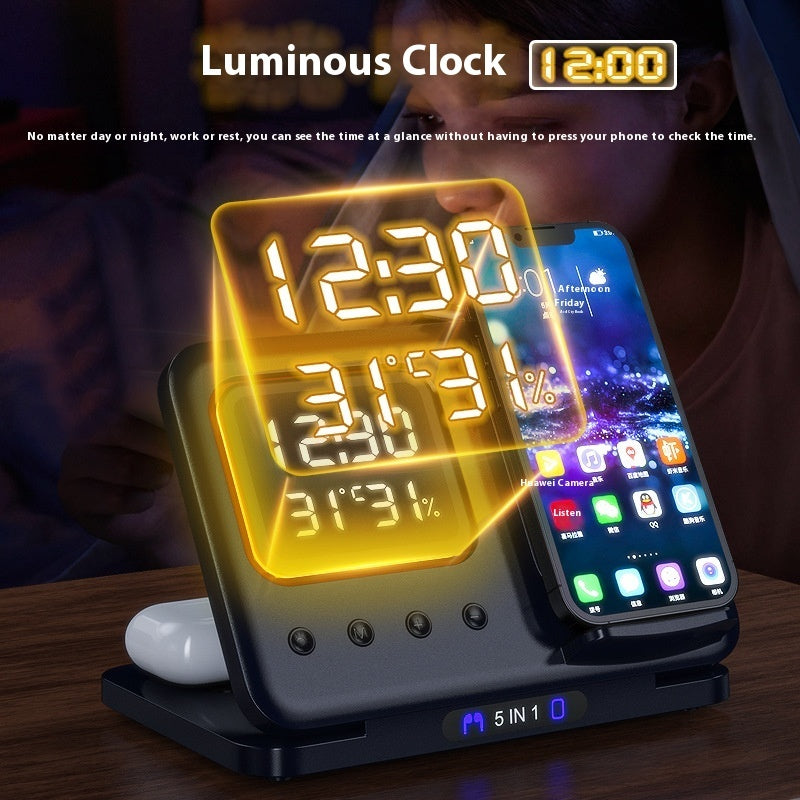 5-In-1 LED Digital Wireless Chargers Stand