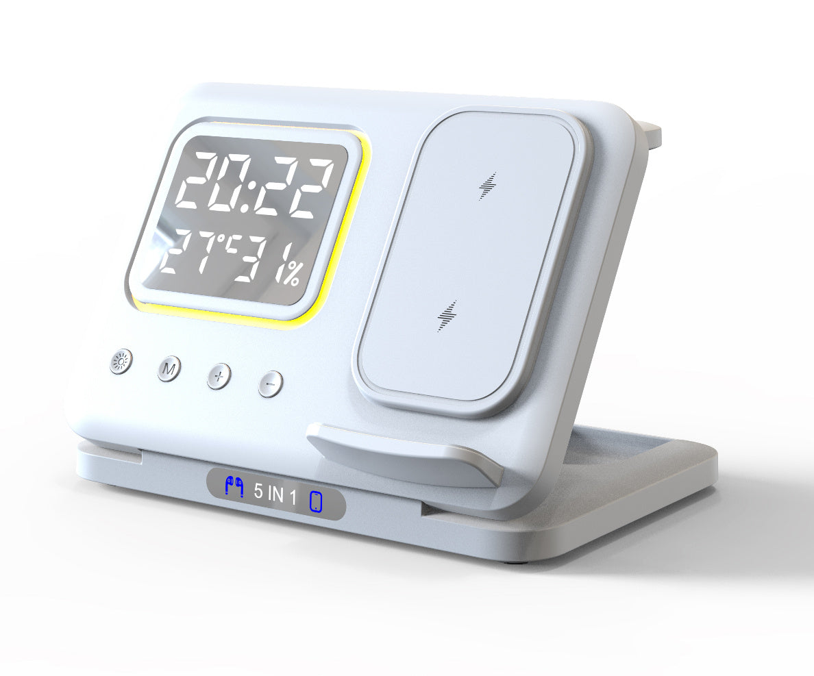 5-In-1 LED Digital Wireless Chargers Stand