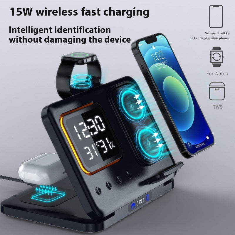 5-In-1 LED Digital Wireless Chargers Stand