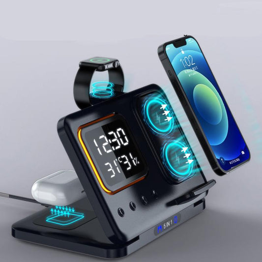 5-In-1 LED Digital Wireless Chargers Stand